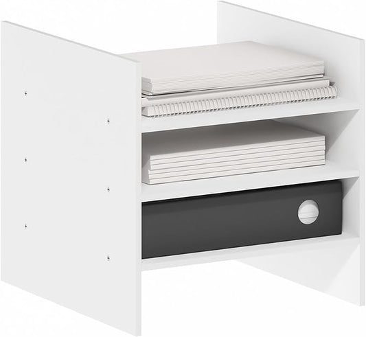 Furinno Cubicle Cube Insert, 3-Shelf Cube Organizer, Fits into Furinno Extra Thick Cubes, for Organizers and Storage, White (Does not fit IKEA Kallax Shelving)