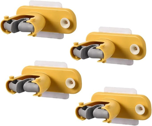 4pcs Super-slip Mop Holder Rack Broom Hanger Wall-mounted Mop Holder for Kitchen Bathroom Laundry