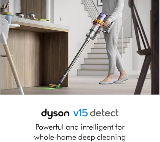 Dyson V15 Detect Cordless Stick Vaccum, Yellow/Nickel (Renewed)