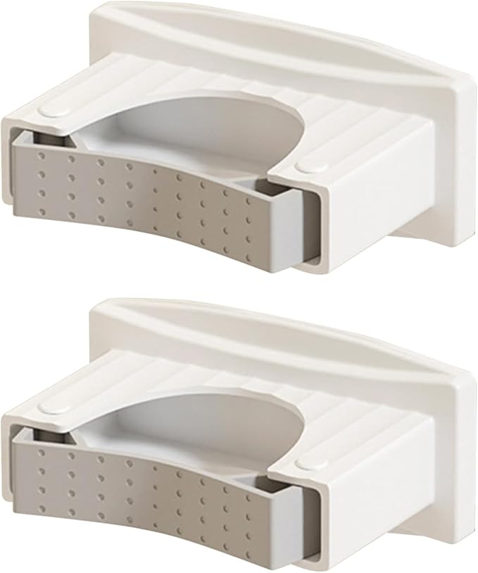 Heavy Duty Mop & Brooms Holder Wall Mounted Not Drill Rack Large Capacity Mop Clip Bathroom Mop Holder Simple Installs