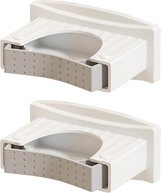Heavy Duty Mop & Brooms Holder Wall Mounted Not Drill Rack Large Capacity Mop Clip Bathroom Mop Holder Simple Installs