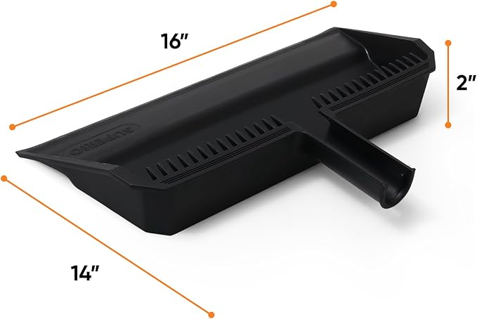 Superio 4-Pack Wide Plastic Dustpan with Comb - 16" Wide, Rubber Lip, Broom Handle Clip, Black