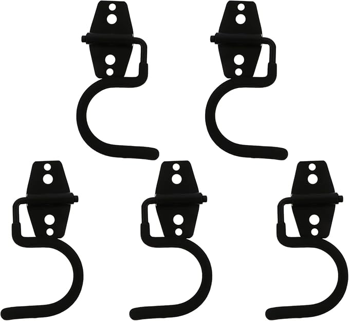LIFKOME 5Pcs S-Type Wall Mounted Cleaning Tools Organizer Mop Broom Holder Wall Mounted Garage Tool Organizer (Black)