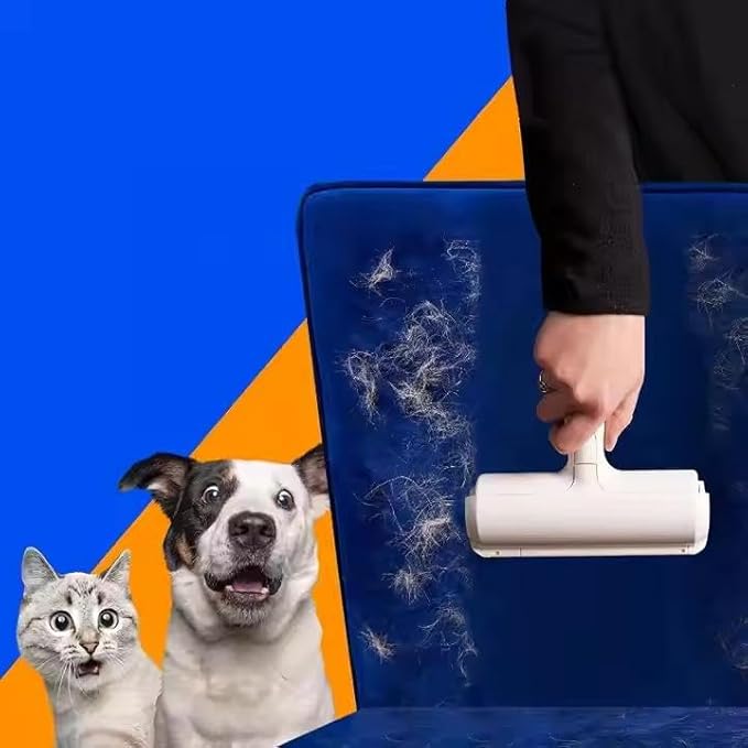 Zee & Co Roller Pet Hair Remover and Reusable Lint Roller - Zee & Co Cat and Dog Hair Remover for Furniture, Couch, Carpet, Clothing and Bedding - Portable, Multi-Surface Fur Removal Tool