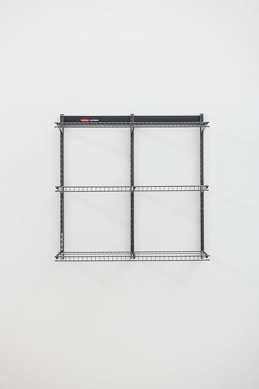 Rubbermaid Fasttrack Rail Storage 36"x12" 3-Shelf Kit, 350 lbs. Per Shelf, for Home/Garage/Shed/Workshop Organization