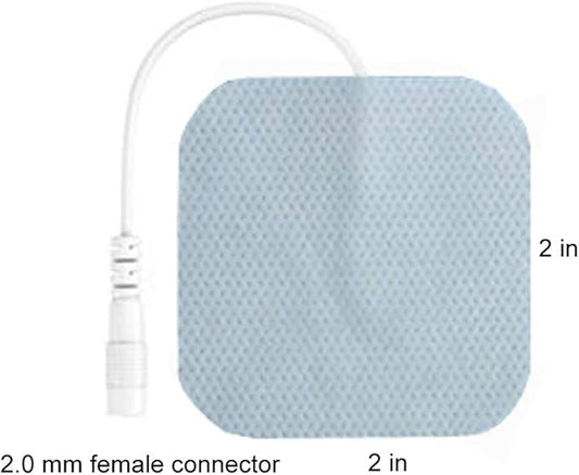 TENS Unit Pads Cutaneous-Adhesive Electrode 50pcs Wired Self-Adhesive Electrodes Premium Replacement Pads for TENS Units - 2x2 Inches (2x2-50 Pcs)