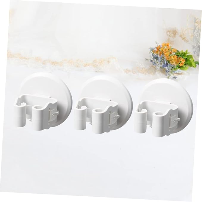 PRETYZOOM 3pcs Mop and Broom Holder Wall-mounted Gripper Clips for Efficient Storage Bathroom Kitchen and Balcony Easy Installation Space-saving