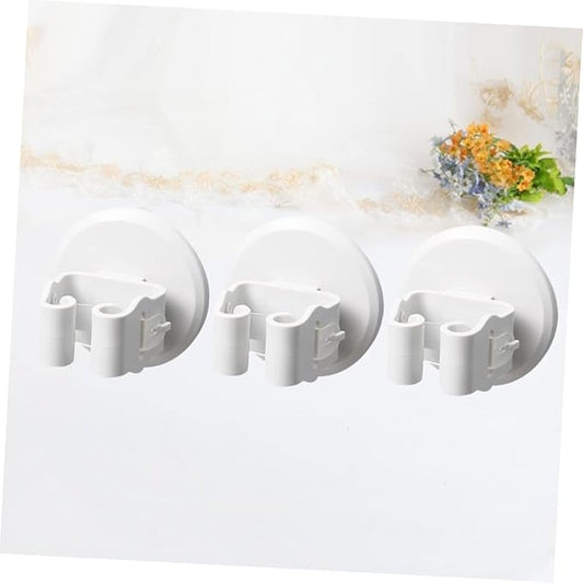 PRETYZOOM 3pcs Mop and Broom Holder Wall-mounted Gripper Clips for Efficient Storage Bathroom Kitchen and Balcony Easy Installation Space-saving