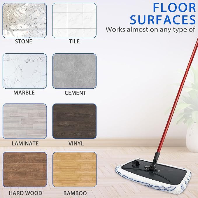 10 Pack Microfiber Mop Pads Covers Replacement Compatible with Oceda,Terry Cloth Mop Refills 15x8 Inch Pads for Wet Dry Hardwood Floor Cleaning, Washable & Reusable Mopping Pads
