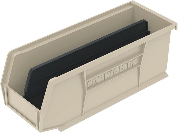 Akro-Mils 40224 Plastic Length Dividers for AkroBins Stackable Storage Bins Model 30224, Custom Storage Inserts for Tools, Crafts & Supplies, 6-Pack, Black