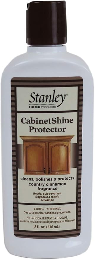 STANLEY HOME PRODUCTS CabinetShine Protector - Furniture Cleaner and Polish - Removes Dust Dirt and Grime Restores and Renews Protects Wood Finish Cinnamon Scent Suitable for Home and Commercial Use