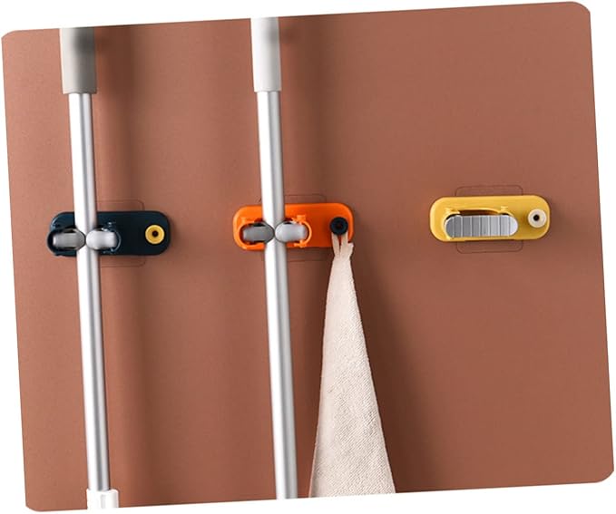 4pcs Super-slip Mop Holder Rack Broom Hanger Wall-mounted Mop Holder for Kitchen Bathroom Laundry