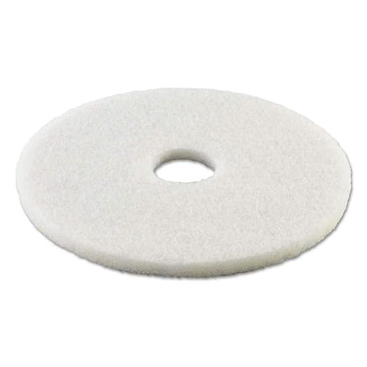 Boardwalk Polishing Floor Pads, 20" Diameter, White, 5/Carton