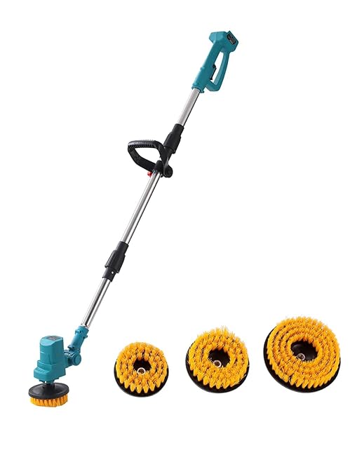 Electric Spin Scrubber Extra Long Foldable Compatible with Makita 18V Battery(Tool Only),Cordless Rechargeable Spin Scrubber,1800RPM Cordless Cleaning Brush for Bath/Tub/Tile/Floor