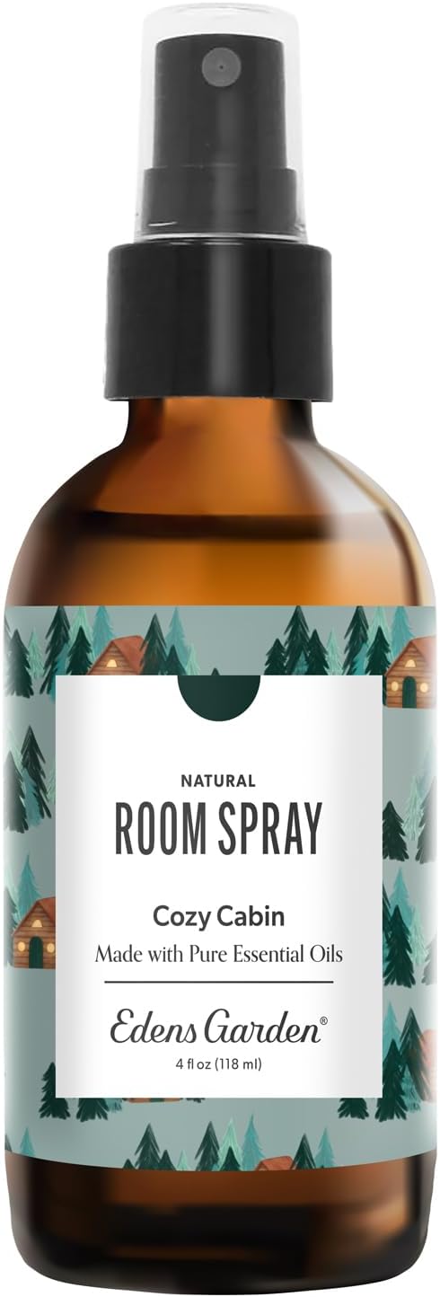 Edens Garden Cozy Cabin Aromatherapy Room Spray – Natural Essential Oil Air Freshener for Home, Fall & Holiday Season, Calming Long-Lasting Scent, 4 fl oz (118 ml)