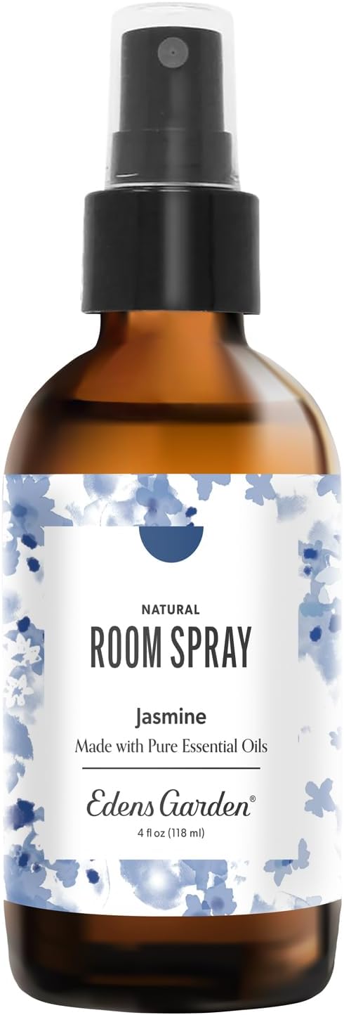 Edens Garden Jasmine Aromatherapy Room Spray – Natural Essential Oil Air Freshener for Home, Pillow & Linens, Floral Refreshing & Calming, 4 fl oz (118 ml)