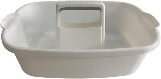 Cleaning Supplies Caddy with Handle, Portable Shower Caddy Organizer Plastic Basket with Handle, Stackable Tool Storage for Bathroom, Garden, Kitchen, Home Organization, White