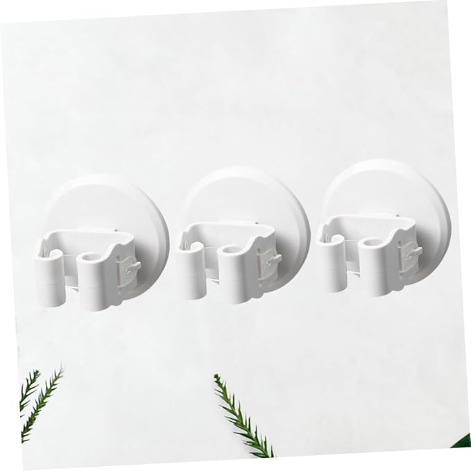 PRETYZOOM 3pcs Mop and Broom Holder Wall-mounted Gripper Clips for Efficient Storage Bathroom Kitchen and Balcony Easy Installation Space-saving