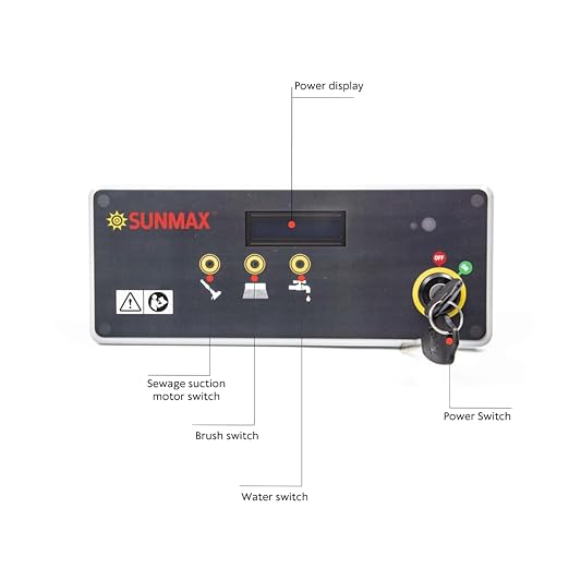 SUNMAX RT50 Walk-behind Floor Scrubber Dryer Machine, 22" Cleaning Width, 31" Suction Width, 14.5-gal Sewage Tank, 200 RPM, Complete Set of Parts
