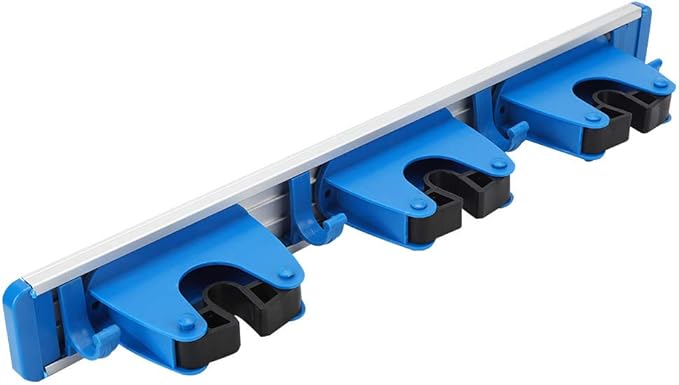 Mop Broom Holder,Wall Mounted Multifunction Mop Rack,Wear?Resisting Space Aluminum Mop Hanger with with 3 Sliding Positions Tool for Holding,Mops,Broom