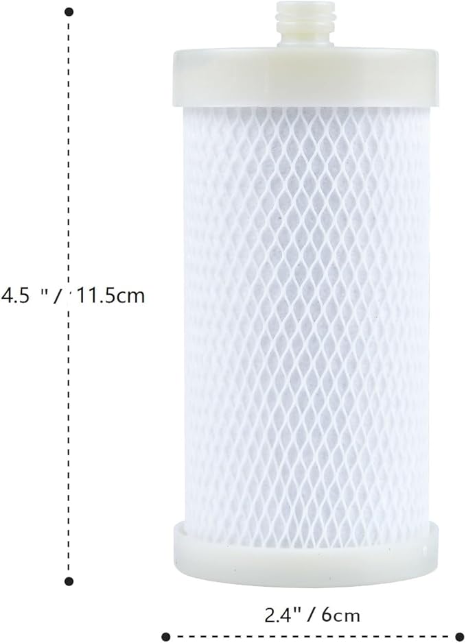 1 Micron High Density Activated Carbon Fibre Cartridge. Replacement Cartridge For Shower Head Filter and Washing Machine Filter, Remove Chlorine Fluoride and Impede Scale, BPA-Free
