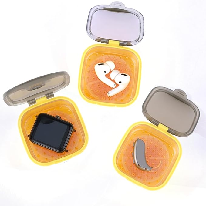 Hearing Aid Dryer Cup + Desiccant | Drying Dehumidifier Kit | Safely Removes Sweat & Moisture from Airpods, Earbuds, Earpods, in-Ear Headphones, Earphones, Earplugs | Storage Case Accessory