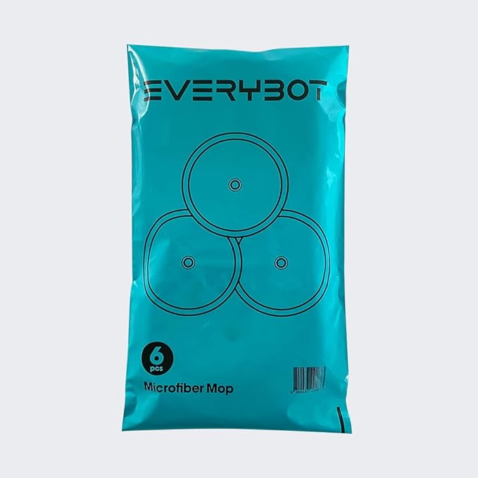 EVERYBOT Replacement Accessory of Three-Spin and Edge, Washable Microfiber Mop Pads for Robot (6pcs)