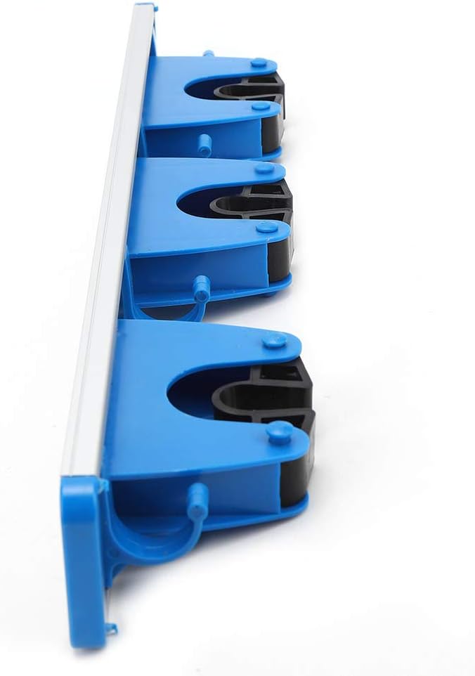 Broom and Mop Holder, Mop Broom Holder Wall Mounted with 3 Sliding Positions, Mop Organizer, Utility Tool Organizer for Home