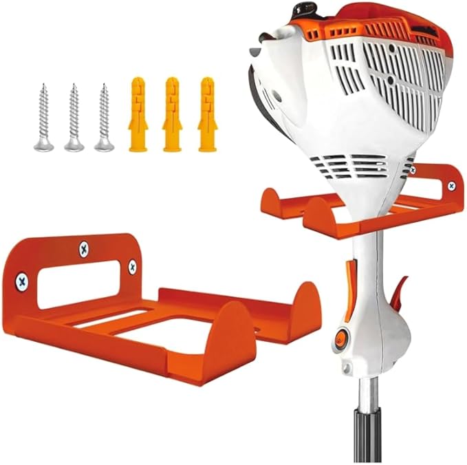 Weed Eater Hanger -1 Pack Heavy Duty Trimmer Rack Wall Mount for Grass Trimmer, Garden Tool Rack/Bracket, Wall Mount Tool Hanger, Shed Storage, Weed Wacker Holder