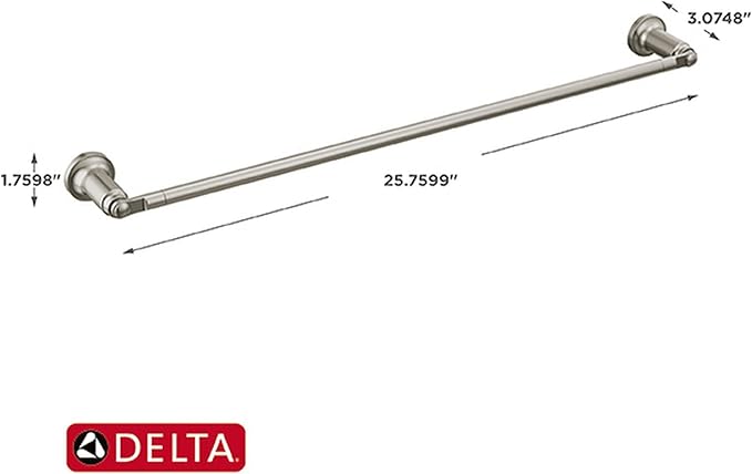 Delta Saylor (1-Pack) 24'' Towel Rack for Bathroom Stainless Steel Towel Bar for Bathroom Wall Towel Holder Rod Wall Mounted 73524-SS