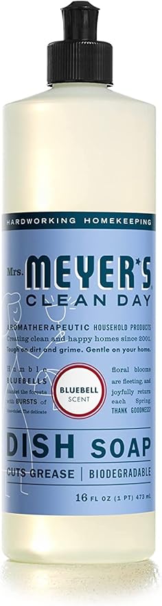 Mrs. MEYER'S Kitchen Set, Dish Soap, Hand Soap, and Multi-Surface Cleaner, 3 CT (Bluebell)