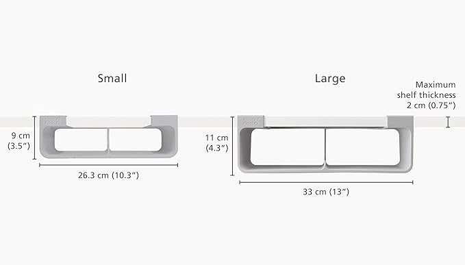 Joseph Joseph CupboardStore Under Shelf Storage Film, Foil and Bag Organizer, for Larger Rolls and Boxes, Fits Kitchen Units Over 13 in Wide, Large
