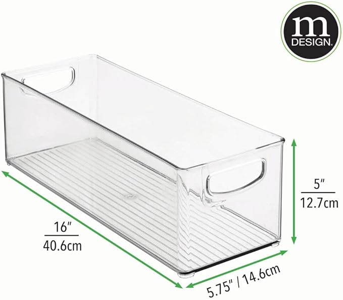 mDesign Household Storage Bin for DVDs, PS4 and Xbox Video Games - Pack of 2, Large, Clear
