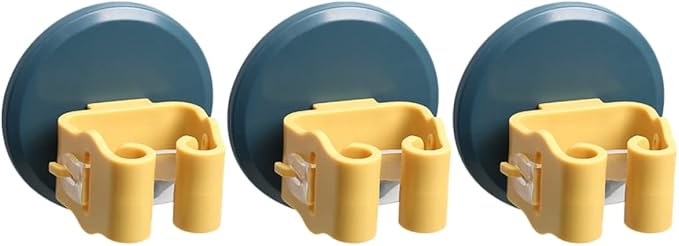 Lurrose 6pcs Mop and Broom Holder Wall-mounted Clips Easy Install - Grippers for Organizing Brooms Mops and Tools Bathroom Kitchen and Garage Yellow