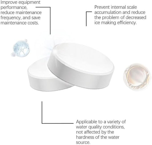 TIMLIFE Ice Machine Cleaner Maker Descaler - 24 Clean Tablets for Ice Machine, Compatible with Opal, Kitchenaid, Helps Remove Hard Water and Mineral Buildup for Great-Tasting Ice