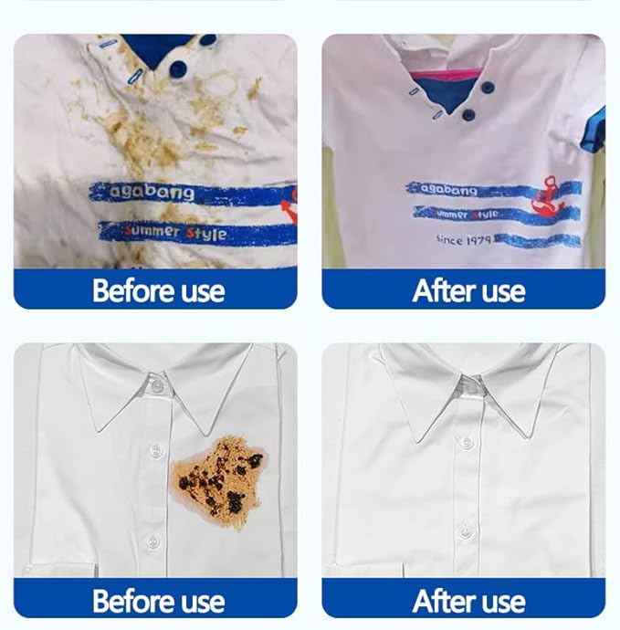 Laundry Stain Remover, Powerful Fabric Stain Cleaner for Clothes, Removes Grease, Oil, Food & Sweat Stains, Safe for Everyday Use