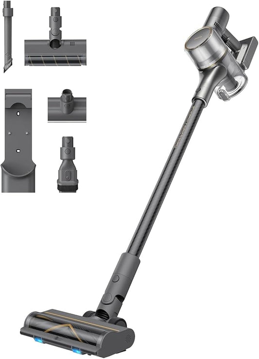 DREAME R20 Cordless Vacuum Cleaner with Dual Brush Head, Smart Stick Vacuum for Home, 190AW Powerful Suction, Up to 90 Mins, Blue Lights, Lightweight for Hard Floor, Carpet, Pet Hair