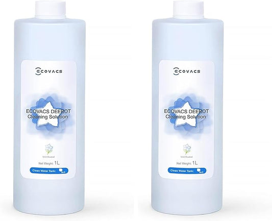 ECOVACS Multi-Surface Floor Cleaning Solution, Compatible with DEEBOT X11 OMNI Cyclone, X9 PRO OMNI, T80 OMNI, T50 PRO OMNI, N30 Series, N20 Series & all other Robot Vacuum Cleaners, 1L, (Pack of 2)