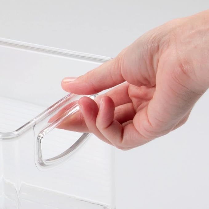 mDesign Household Storage Bin for DVDs, PS4 and Xbox Video Games - Pack of 2, Large, Clear