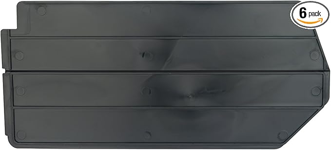 Akro-Mils 40210 Plastic Length Dividers for AkroBins Stackable Storage Bins Model 30210, Custom Storage Inserts for Tools, Crafts & Supplies, 6-Pack, Black