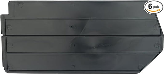 Akro-Mils 40260 Plastic Length Dividers for AkroBins Stackable Storage Bins Model 30260, Custom Storage Inserts for Tools, Crafts & Supplies, 6-Pack, Black