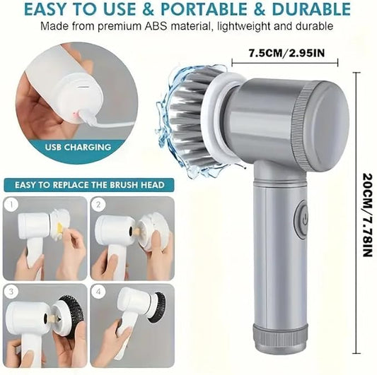 Electric Spin Scrubber - Shower Scrubber,Bathroom Scrubber Electric,for Cleaning Tub, Floor, Tile, Window, Sink, Kitchen Cleaning with 6 Electric Cleaning Brush Head (8)