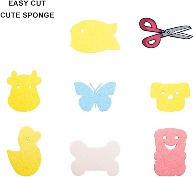 ARCLIBER Cleaning Scrub Sponge,Cellulose Non-Scratch for Kitchen,Bathroom,Cars,Colorful Compressed Sponge (18 Pack)