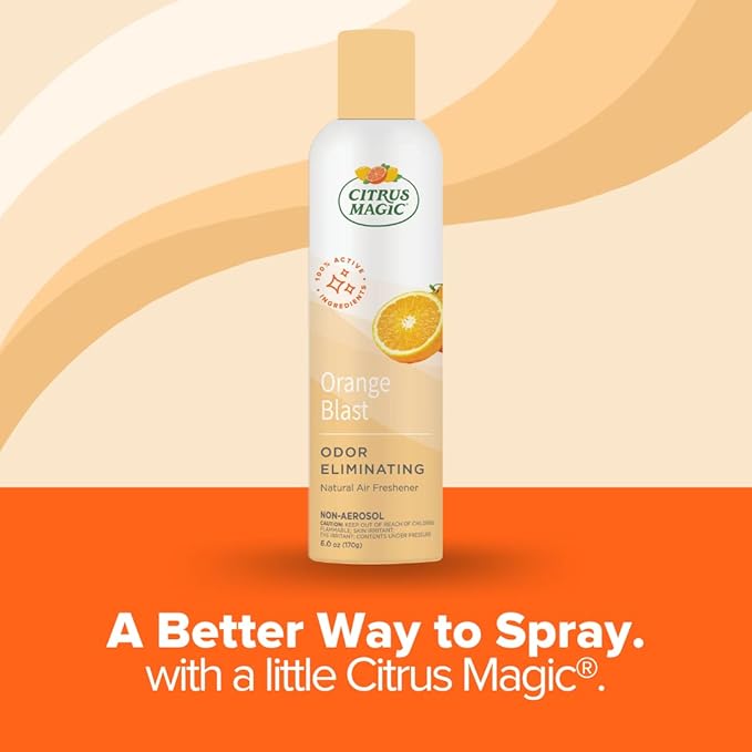 Citrus Magic Odor Eliminating Air Freshener Spray, Orange Blast, 6 Ounce (Pack of 2) - Packaging May Vary