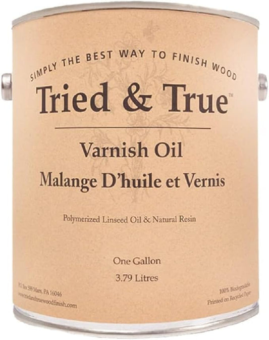 Tried & True Superior Varnish Oil Wood Finish, Gallon - Natural Pine Resin & Linseed Oil, Ideal for Interior Furniture, Tables, Countertops - Non-Toxic, Scratch Resistant & Durable