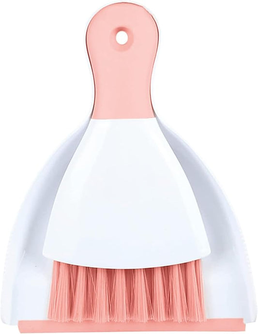 Dust pan Broom Brush Dustpan - Small Broom and Dustpan Set,Mini Broom and Dust pan,Small Dustpan and Brush Set for Home Cleaning, Sofa, Desk, Guinea Pig Cage, Cat Litter etc.（Pink）