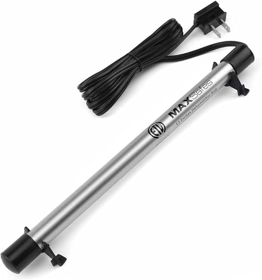 Gun Safe Dehumidifier Rod, Dry Rod - Easy Installation Plug-in Electric Dehumidifier Eliminates Moisture for Gun Safes & Cabinets, ETL Approved (12in)