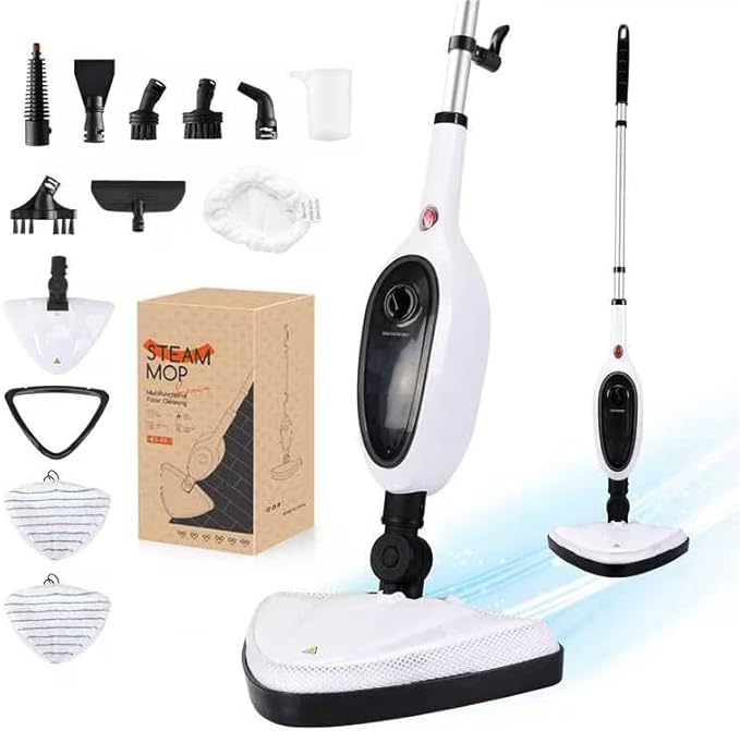 Steam Mop with Attachments,20s Rapid Heating,Lightweight Floor Steamer for Kitchen, Living Room Wood Floor Tile Carpet Cleaning