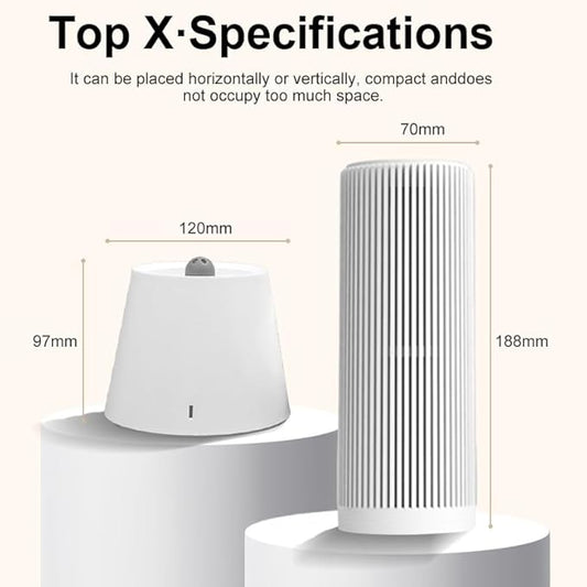 Reusable Cordless Gun Safe Mini Dehumidifier, Rechargeable with Heating Base, Quiet Small Portable Drier Stick for Space Room Bathroom Closet Car RV Boat Cabinet TOP-X-White 2+1