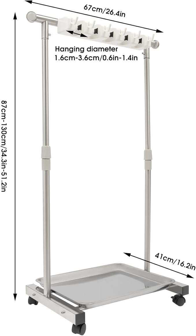 Broom Holder, Broom Rack Mop Rack Stand Cart, Stainless Steel Movable Floor Standing Cleaning Tool Rack, Cleaning Supplies Organizer for Schools, Hospitals, Factories, Hotels, Restaurant